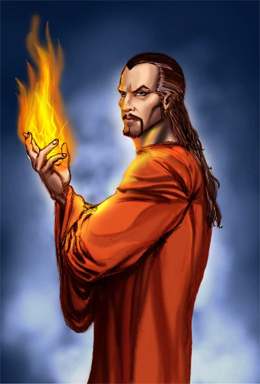 Büyücü karakteri, büyülü enerji yayıyor