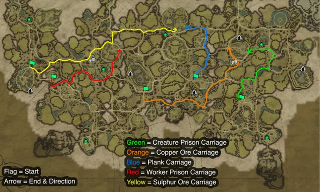 Çöl bölgesi haritası, kum tepeleri ve vahalar