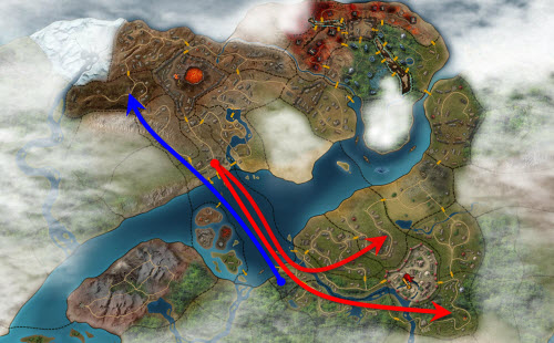 Dağ bölgesi haritası, yüksek zirveler ve mağaralar